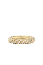 Sculpted Cable Ring, 18k Yellow Gold & Diamonds